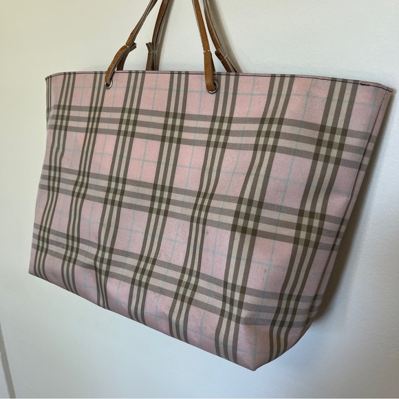 Burberry London Pink Nova Check Tote Shopper Tote - Picture 2 of 11